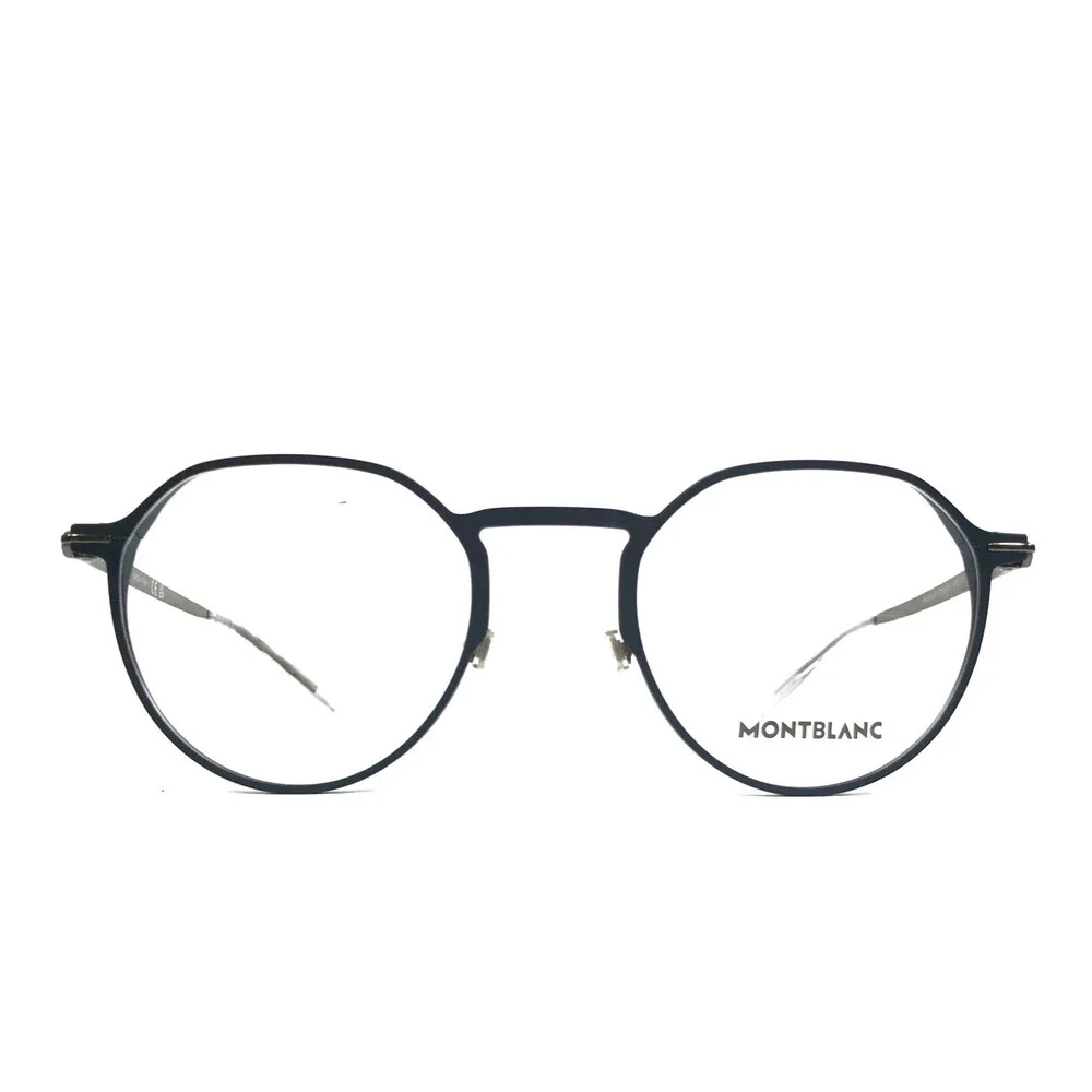 Montblanc Eyeglasses Frames MB0233O 003 Matte Dark Blue Ruthenium 50-22-145
